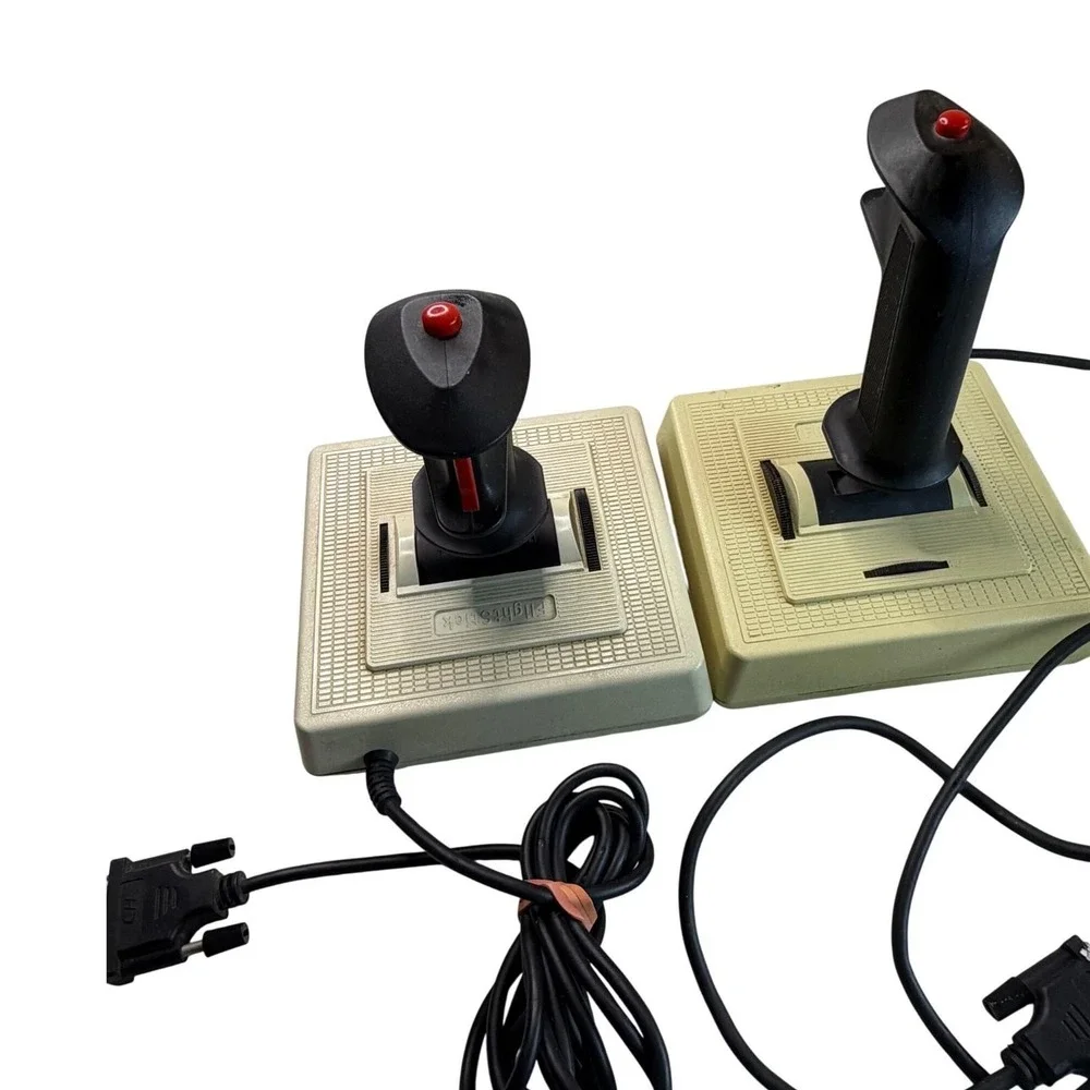 Vtg CH Products FlightStick Joystick Pair 15-Pin Game Port Retro PC Gaming Gamer
